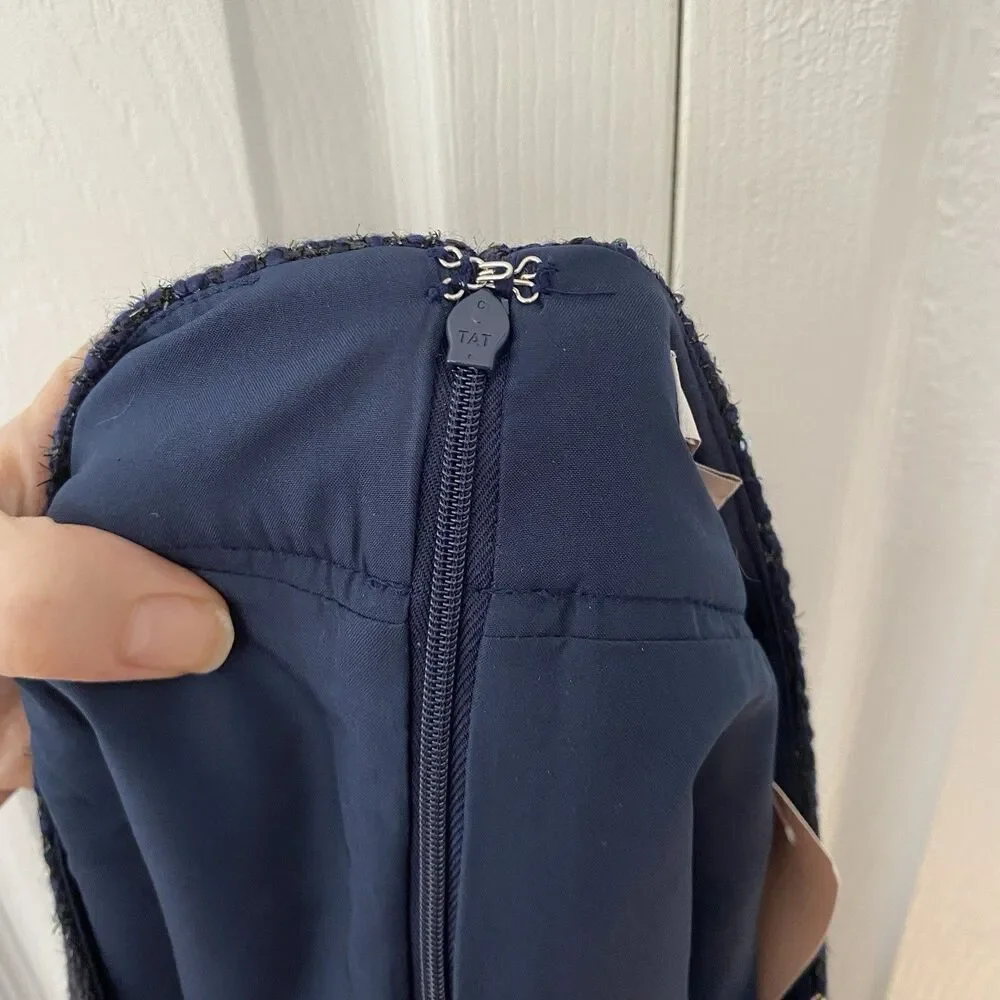 Loft NWT Plus 16 Mini Skirt Pockets Navy Sequin Party Event Work Holiday